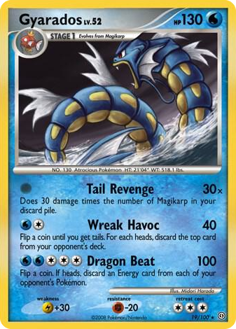 0019 Gyarados - 19/100 (DP Stormfront) Holo Rare Deck Exclusives