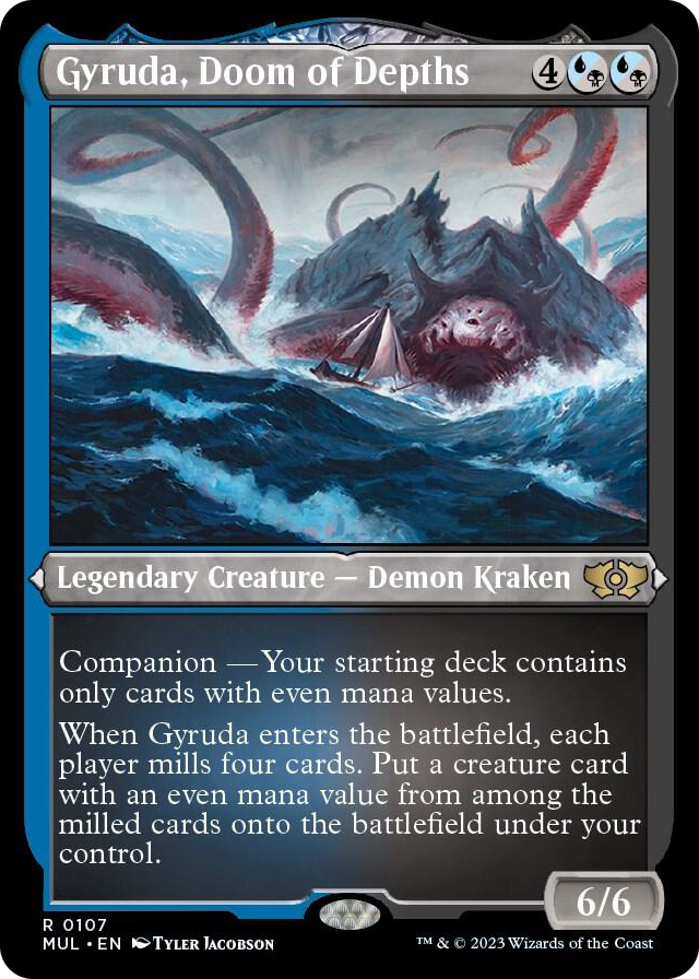 Gyruda, Doom of Depths (Foil Etched) #107 R - March of the Machine: Multiverse Legends Pokemon card