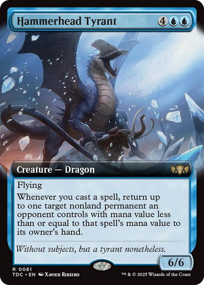 Hammerhead Tyrant (Extended Art) #61 R - Commander: Tarkir: Dragonstorm Pokemon card