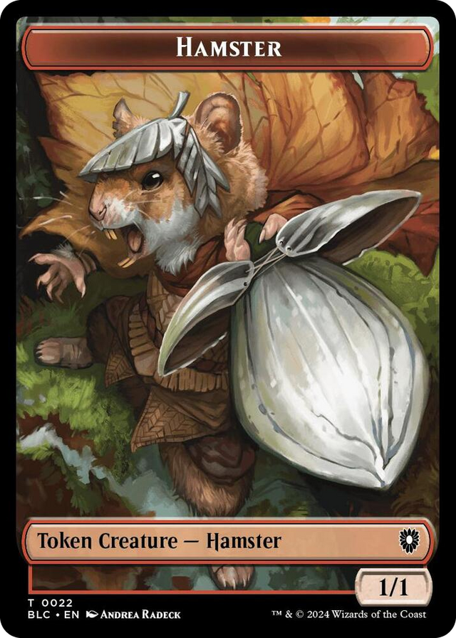 0022 Hamster // Beast (0024) Double-Sided Token T Commander: Bloomburrow