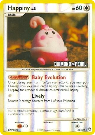 0052 Happiny - 52/123 [Diamond & Pearl] Promo Burger King Promos