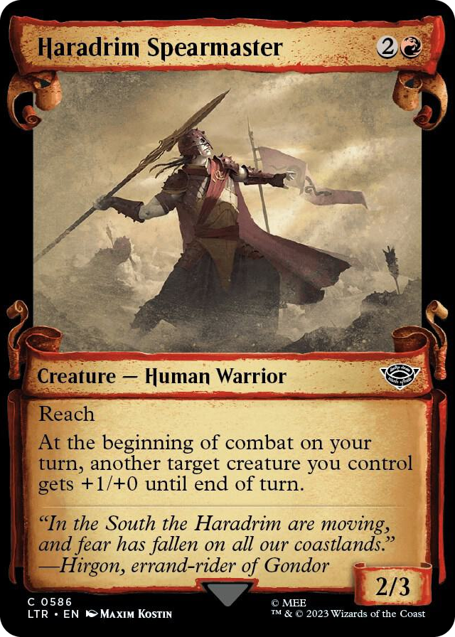 Haradrim Spearmaster (Showcase Scrolls) #586 C - Universes Beyond: The Lord of the Rings: Tales of Middle-earth Pokemon card