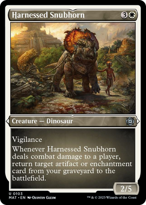 0103 Harnessed Snubhorn (Foil Etched) U March of the Machine: The Aftermath