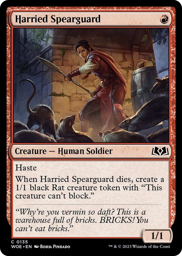 0135 Harried Spearguard C Wilds of Eldraine
