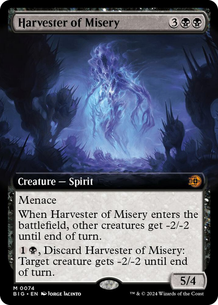 Harvester of Misery (Extended Art) #74 M - Outlaws of Thunder Junction: The Big Score Pokemon card