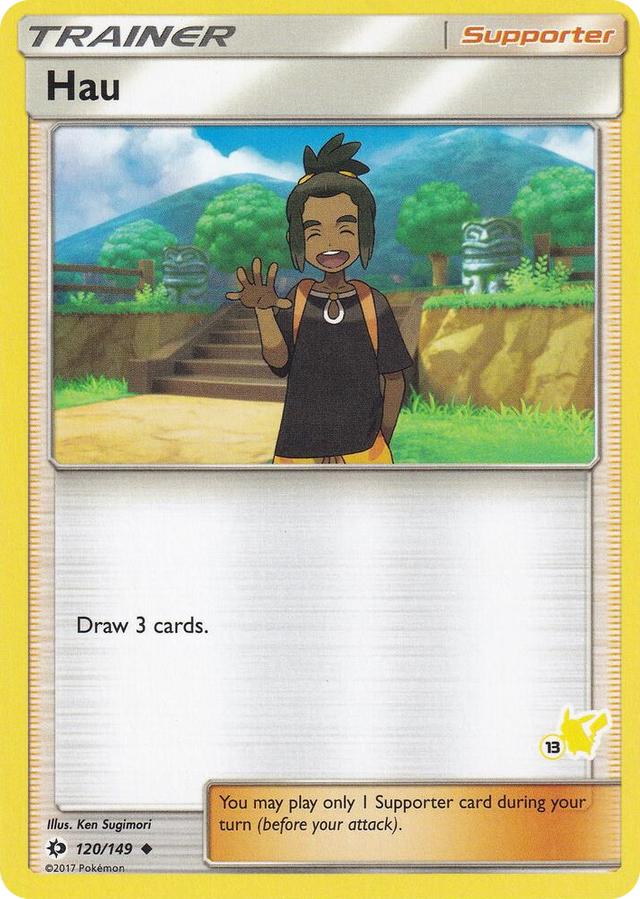0120 Hau - 120/149 (#13 Pikachu Stamped) Promo Battle Academy