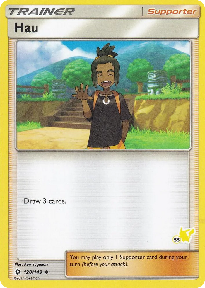 0120 Hau - 120/149 (#33 Pikachu Stamped) Promo Battle Academy