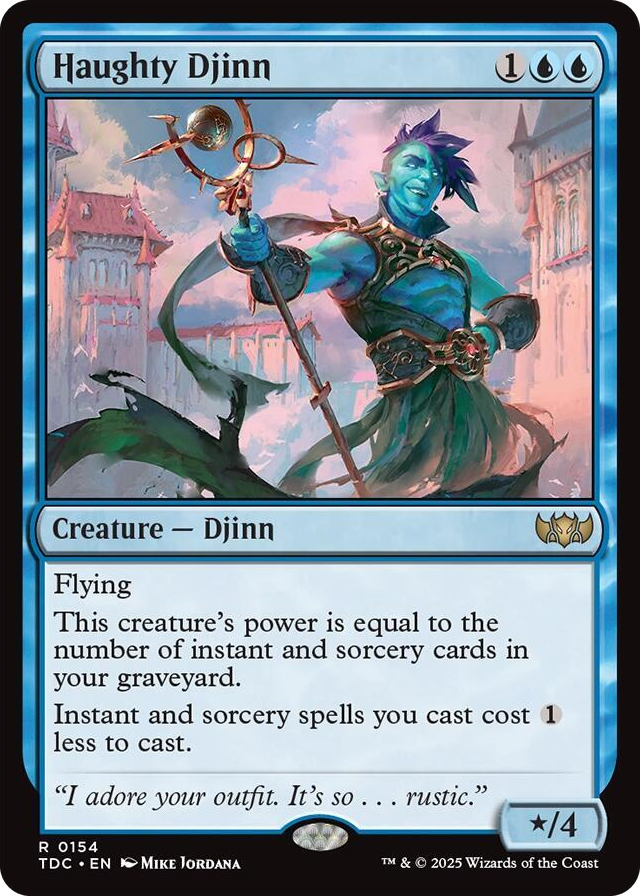 Haughty Djinn #154 R - Commander: Tarkir: Dragonstorm Pokemon card