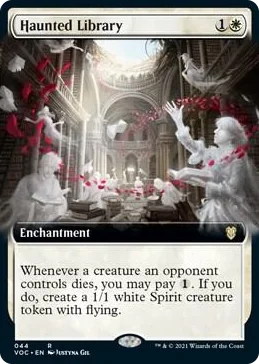 0044 Haunted Library (Extended Art) R Commander: Innistrad: Crimson Vow