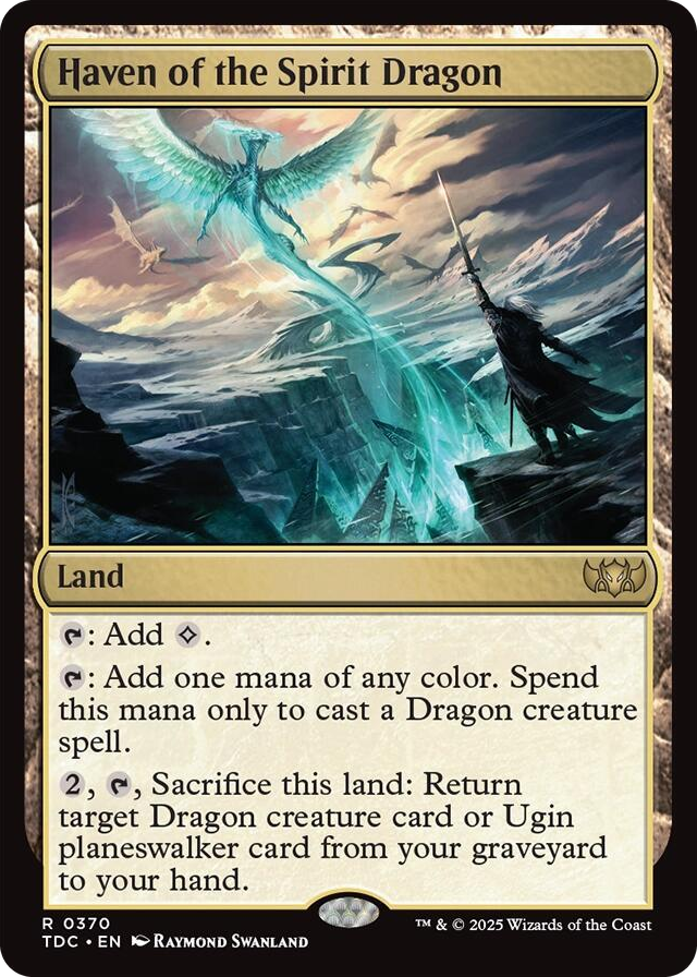 Haven of the Spirit Dragon #370 R - Commander: Tarkir: Dragonstorm Pokemon card