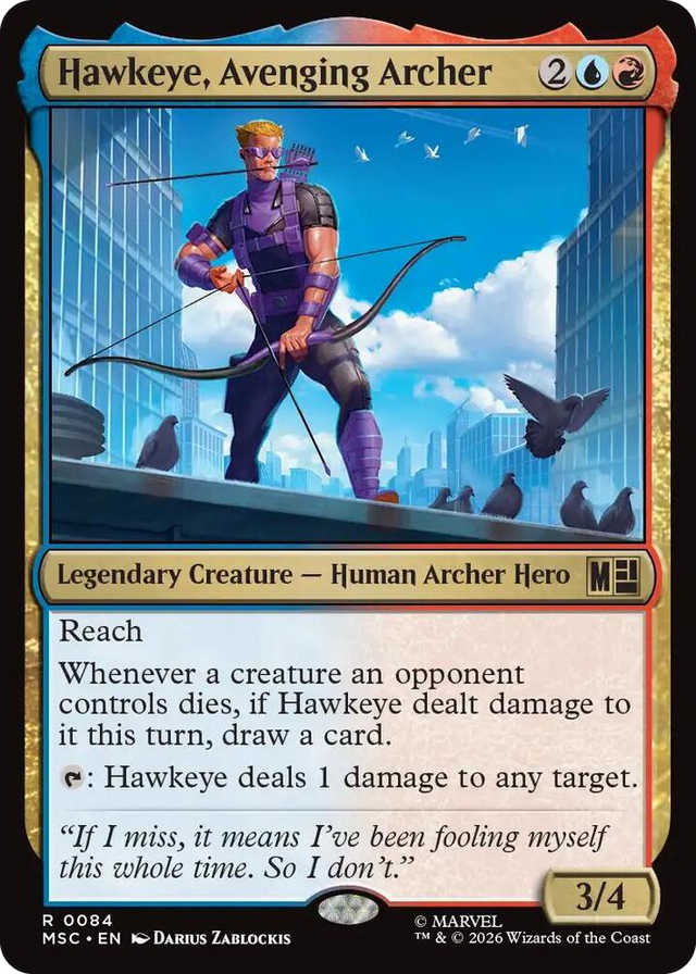 0084 Hawkeye, Avenging Archer R Commander: Marvel Super Heroes