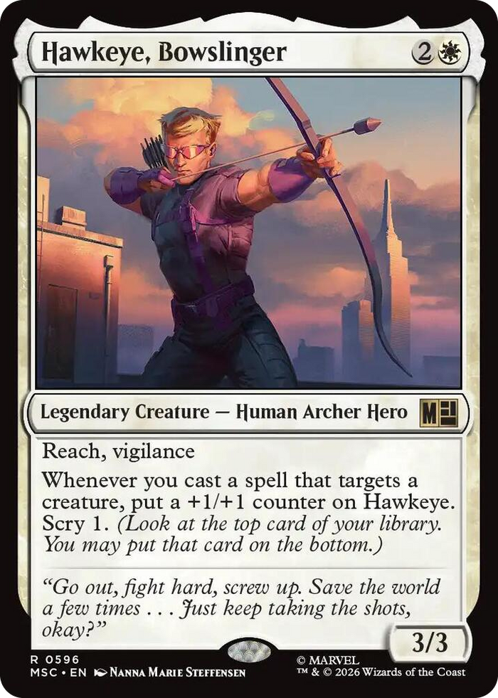 Hawkeye, Bowslinger #596 R - Commander: Marvel Super Heroes Pokemon card