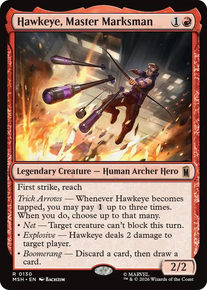 Hawkeye, Master Marksman #130 R - Marvel Super Heroes Pokemon card