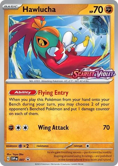 0007 Hawlucha - 007 (Prerelease) Promo Scarlet & Violet Promo Cards