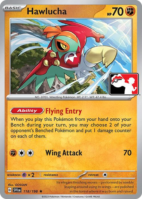 0118 Hawlucha Rare Prize Pack Series Cards
