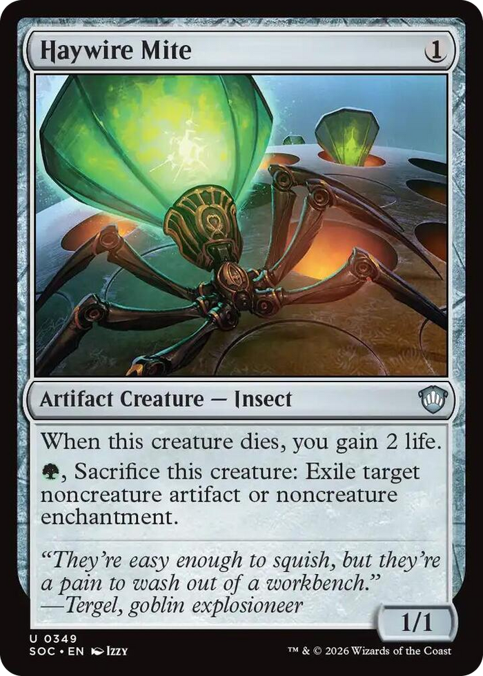 Haywire Mite #349 U - Commander: Secrets of Strixhaven Pokemon card
