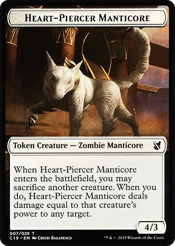 0007 Heart-Piercer Manticore // Dragon Double-Sided Token T Commander 2019