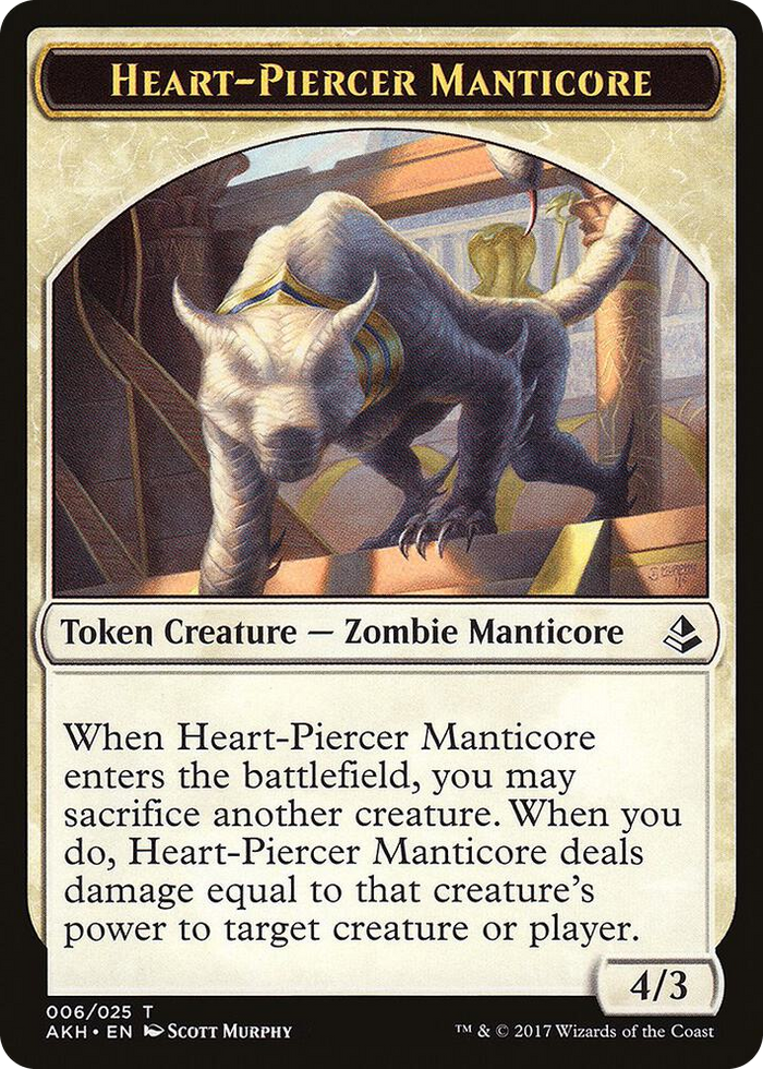 Heart-Piercer Manticore // Warrior Double-Sided Token #6 T - Amonkhet Pokemon card