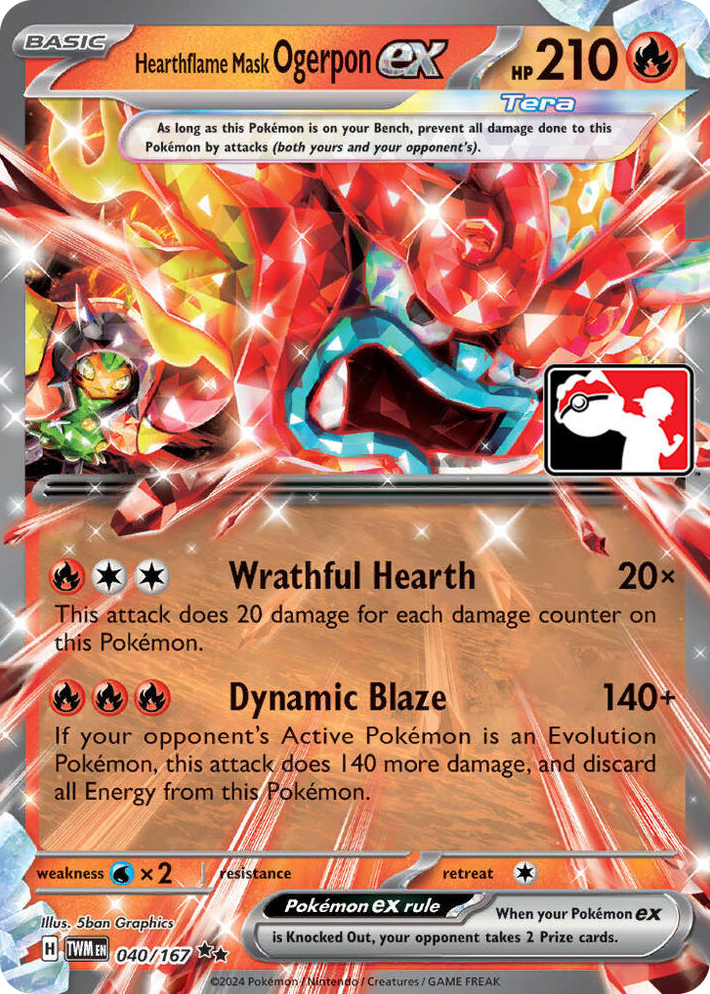 0040 Hearthflame Mask Ogerpon ex Double Rare Prize Pack Series Cards