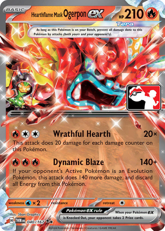 0040 Hearthflame Mask Ogerpon ex Double Rare Prize Pack Series Cards
