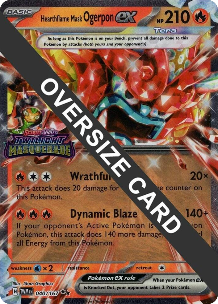 0040 Hearthflame Mask Ogerpon ex (Twilight Masquerade Stamp) Double Rare Jumbo Cards