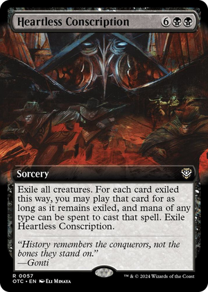 0057 Heartless Conscription (Extended Art) R Commander: Outlaws of Thunder Junction