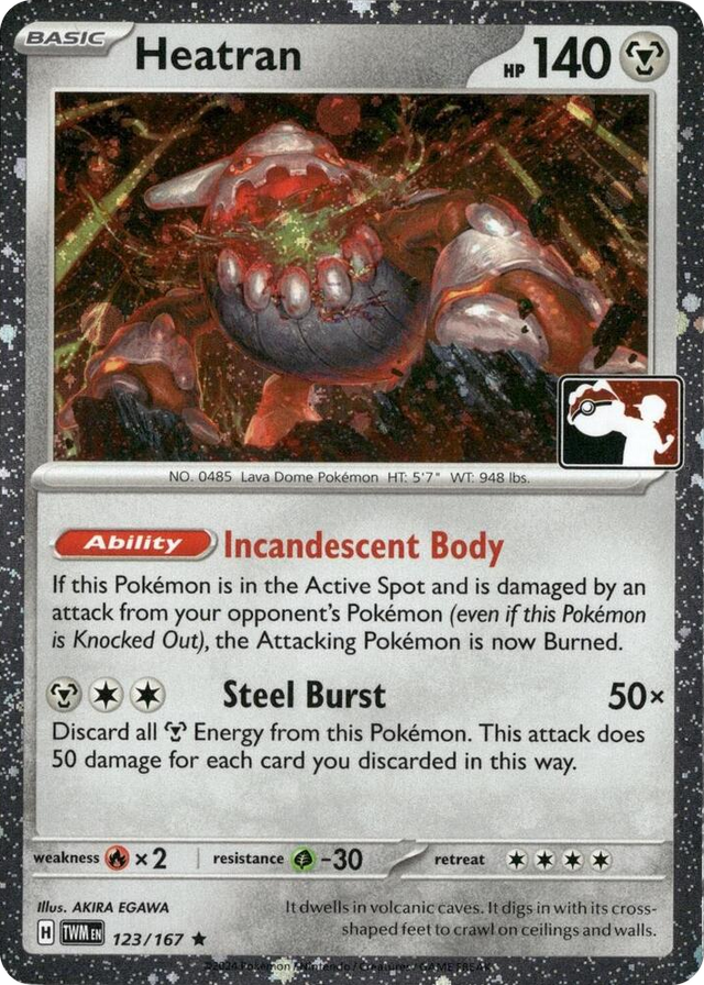 0123 Heatran - 123/167 (Cosmos Holo) Rare Prize Pack Series Cards