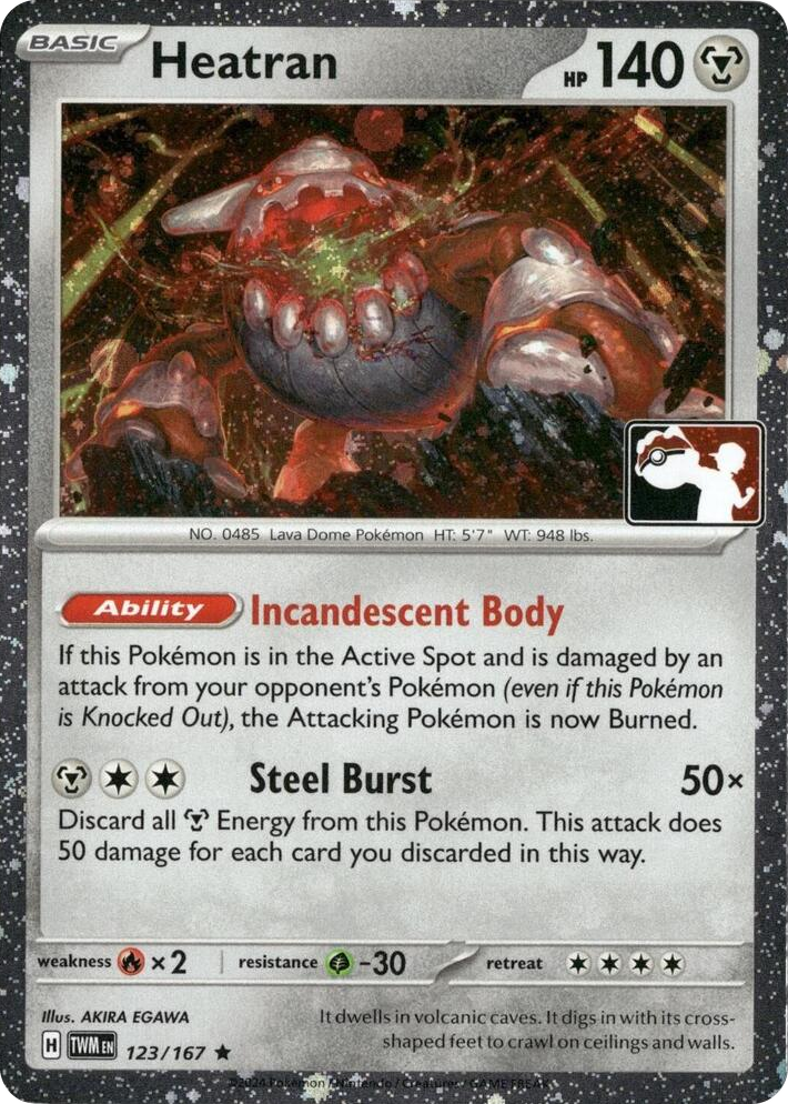 0123 Heatran - 123/167 (Cosmos Holo) Rare Prize Pack Series Cards
