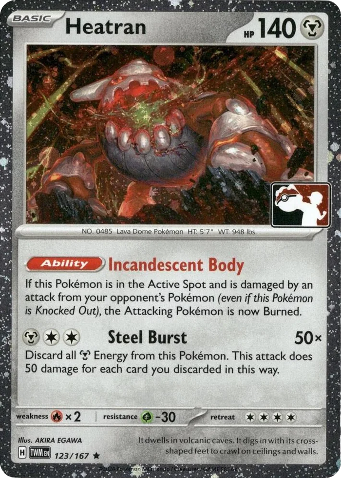 0123 Heatran - 123/167 (Cosmos Holo) Rare Prize Pack Series Cards