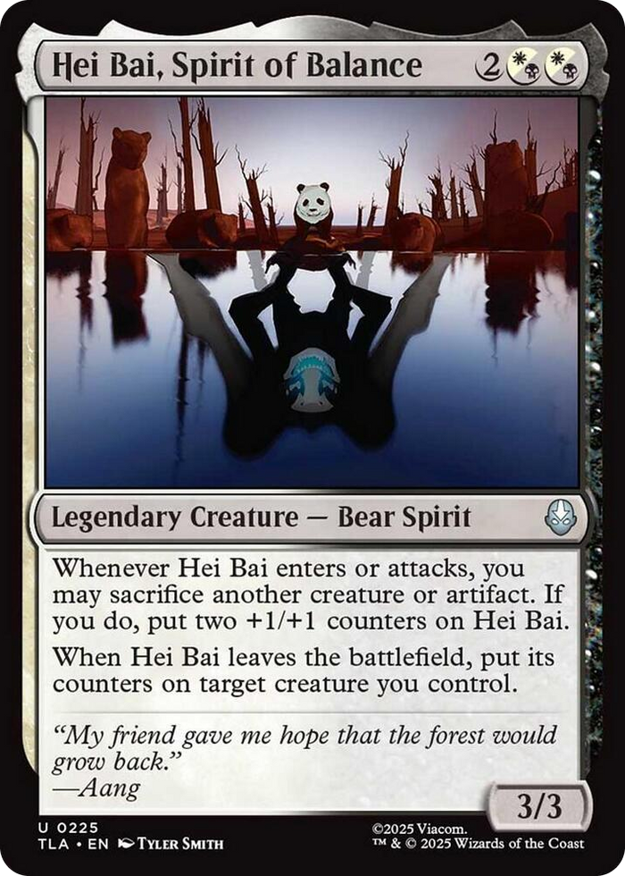 Hei Bai, Spirit of Balance #225 U - The Last Airbender Pokemon card