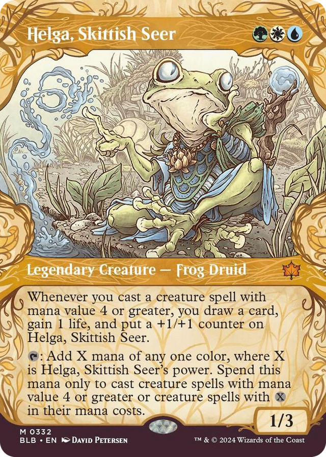 0332 Helga, Skittish Seer (Showcase) M Bloomburrow