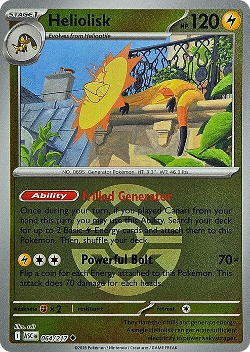 0064 Heliolisk - 064/217 (Quick Ball) Uncommon Ascended Heroes