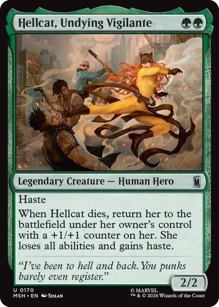 Hellcat, Undying Vigilante #170 U - Marvel Super Heroes Pokemon card