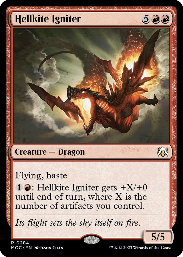 Hellkite Igniter #284 R - Commander: March of the Machine Pokemon card