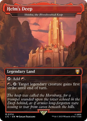 0374 Helm's Deep - Shinka, the Bloodsoaked Keep (Borderless) M Commander: The Lord of the Rings: Tales of Middle-earth