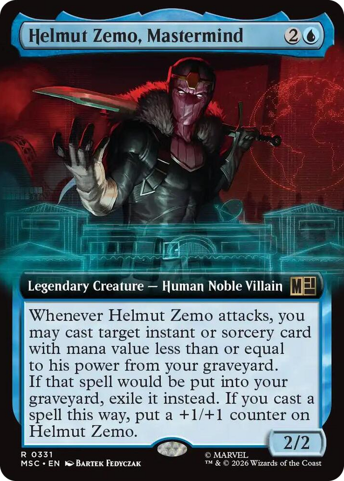 Helmut Zemo, Mastermind (Extended Art) #331 R - Commander: Marvel Super Heroes Pokemon card