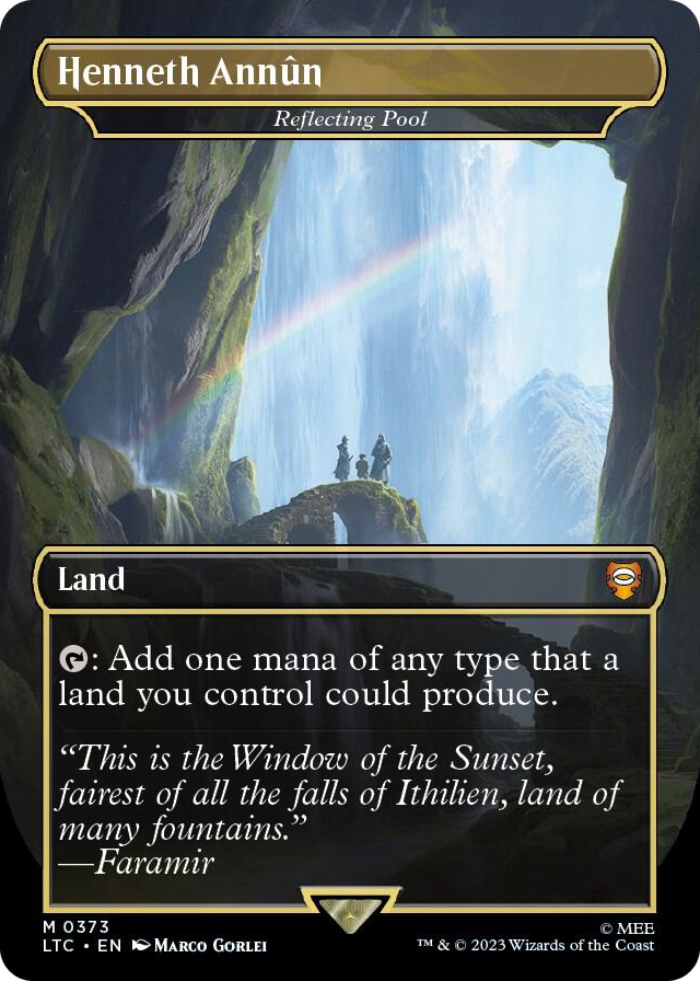 Henneth Annun - Reflecting Pool (Borderless) #373 M - Commander: The Lord of the Rings: Tales of Middle-earth Pokemon card