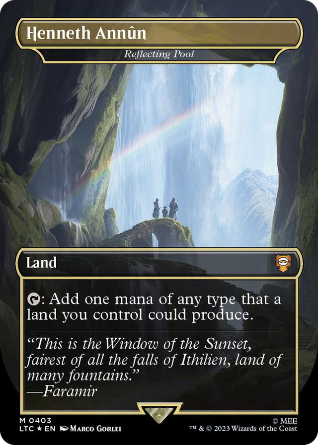 0403 Henneth Annun - Reflecting Pool (Borderless) (Surge Foil) M Commander: The Lord of the Rings: Tales of Middle-earth