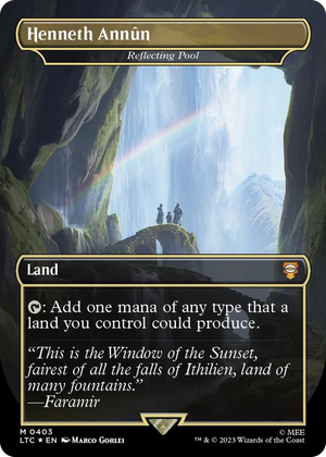 0403 Henneth Annun - Reflecting Pool (Borderless) (Surge Foil) M Commander: The Lord of the Rings: Tales of Middle-earth