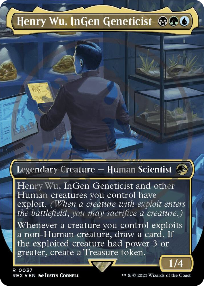0037 Henry Wu, InGen Geneticist (Borderless) (Emblem) R Universes Beyond: Jurassic World Collection