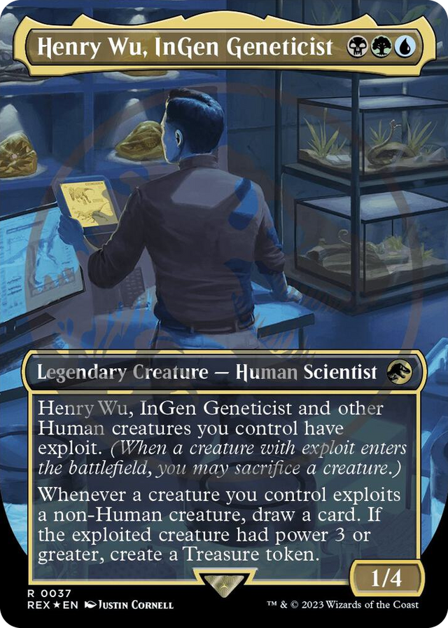 0037 Henry Wu, InGen Geneticist (Borderless) (Emblem) R Universes Beyond: Jurassic World Collection