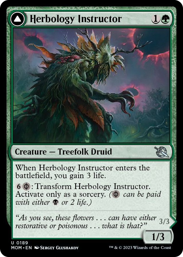 Herbology Instructor #189 U - March of the Machine Pokemon card