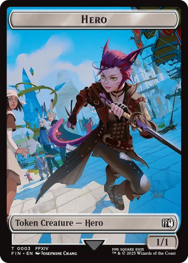 0003 Hero (0003) // Wizard (0014) Double-Sided Token T FINAL FANTASY