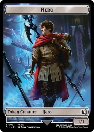 0031 Hero (0031) // Wizard (0035) Double-Sided Token (Surge Foil) T FINAL FANTASY