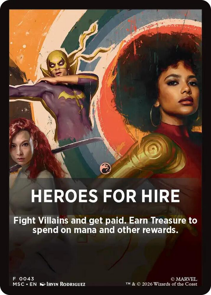 Heroes For Hire Theme Card #43 T - Commander: Marvel Super Heroes Pokemon card