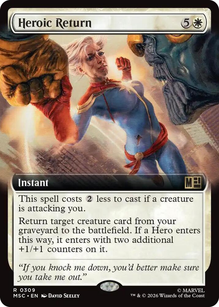 Heroic Return (Extended Art) #309 R - Commander: Marvel Super Heroes Pokemon card