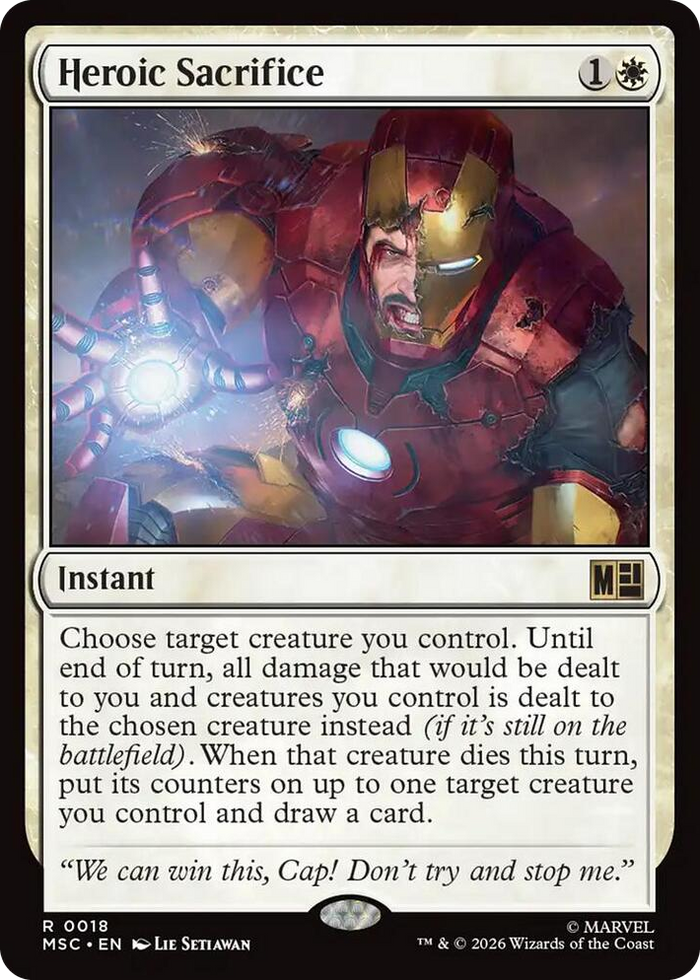 Heroic Sacrifice #18 R - Commander: Marvel Super Heroes Pokemon card