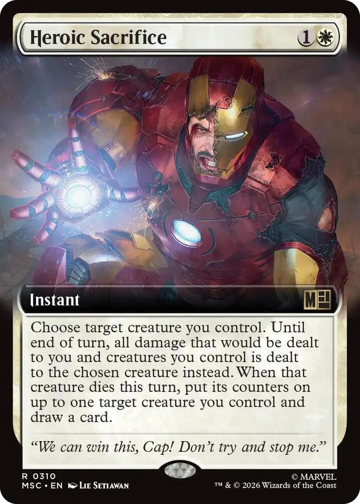 Heroic Sacrifice (Extended Art) #310 R - Commander: Marvel Super Heroes Pokemon card