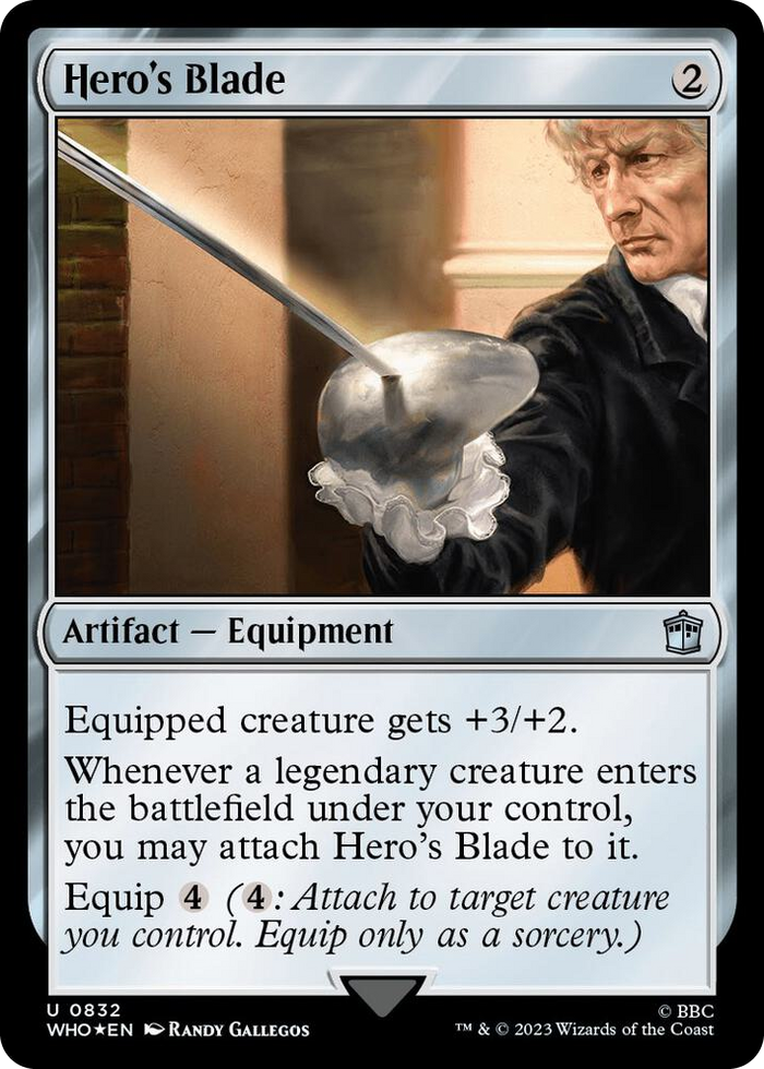 Hero's Blade (Surge Foil) #832 U - Universes Beyond: Doctor Who Pokemon card