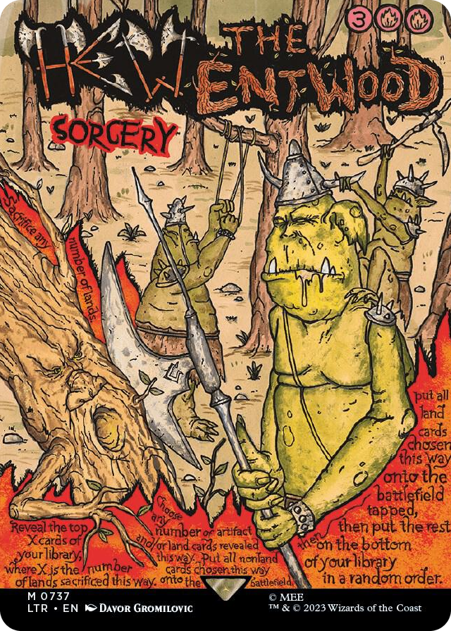 Hew the Entwood (Borderless Poster) #737 M - Universes Beyond: The Lord of the Rings: Tales of Middle-earth Pokemon card